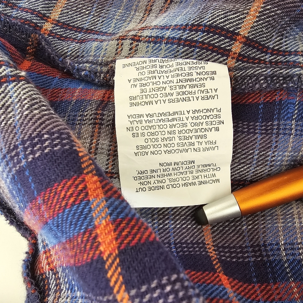Wrangler Boys 10-12 shirt long sleeve Button down blue Plaid western 100% Cotton - Picture 10 of 10